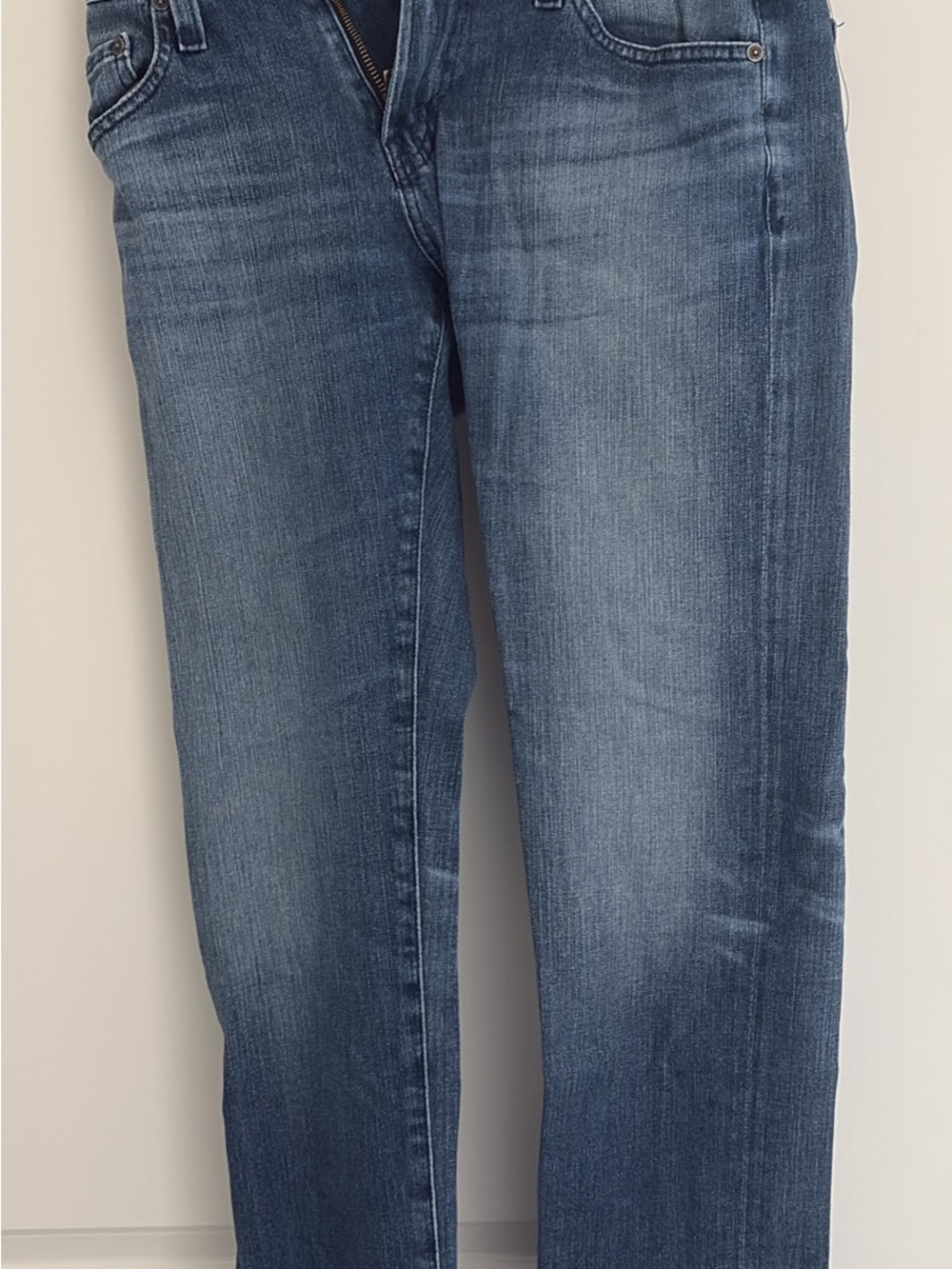 Ag Adriano Goldschmied Straight Leg Faded Blue Jeans